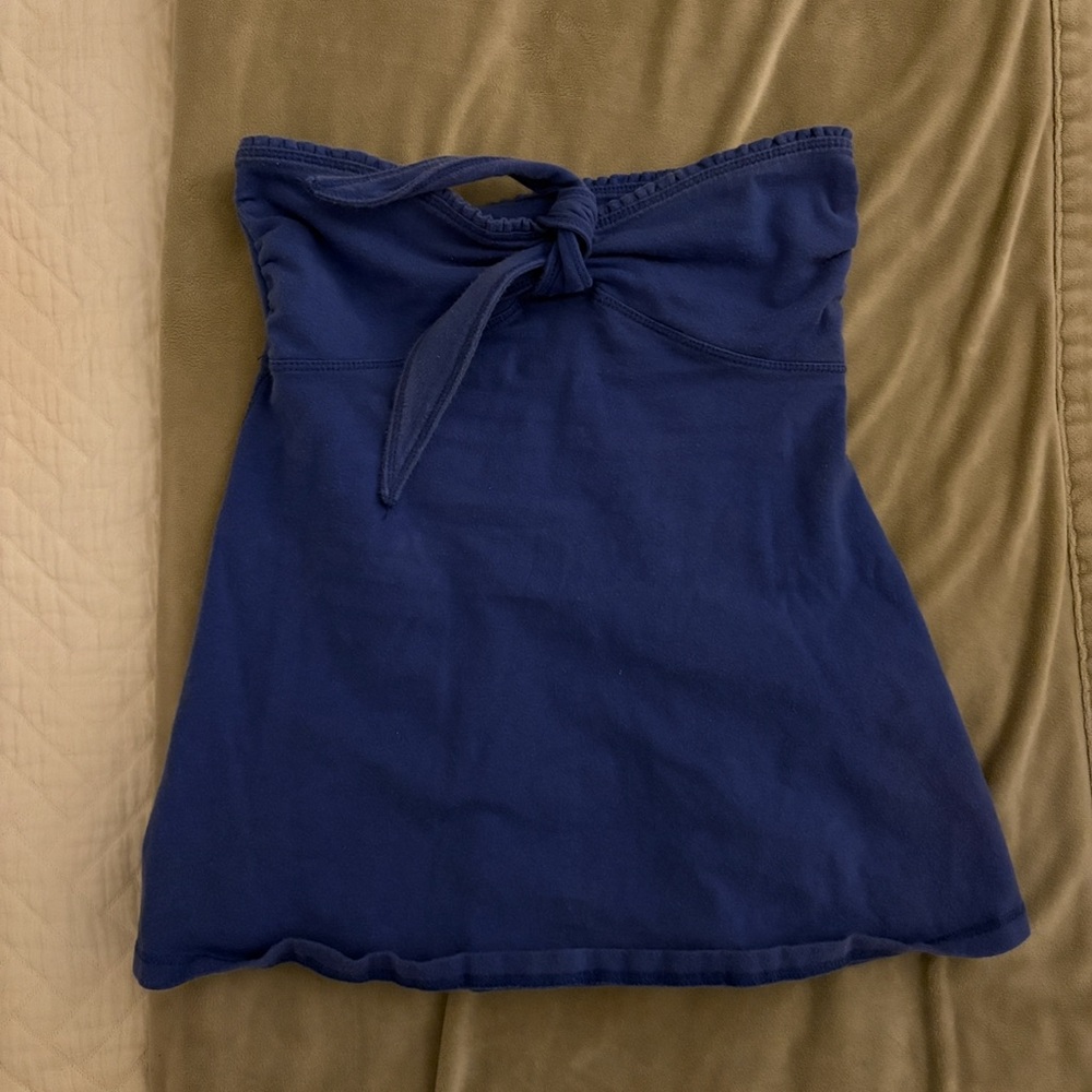 Hollister Easy Strapless Tie Bust Babydoll Top - Cobalt blue